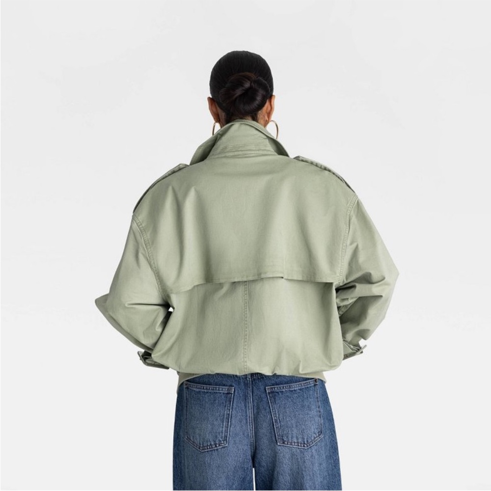 NWT KBB by KAHLANA Women's 'The Cropped Trench' - Tan S - Picture 3 of 11